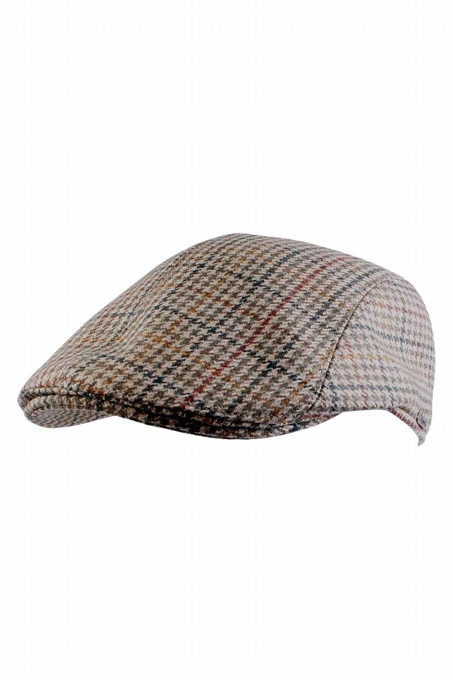 NEW WIGENS men's ivy modern wool check 'archive line' cap in olive